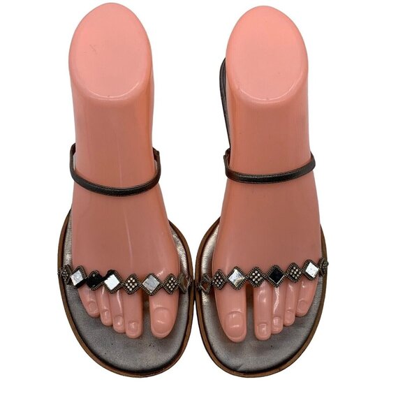 YSL Sandals Slip On Shoes Wedge Heel Yves Saint Laurent Sz EU 37 6.5-7. #35 - Picture 2 of 12